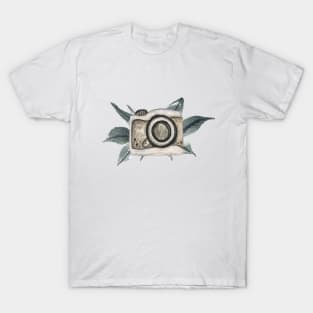 Watercolor Vintage boho Camera.Cartoon camera T-Shirt